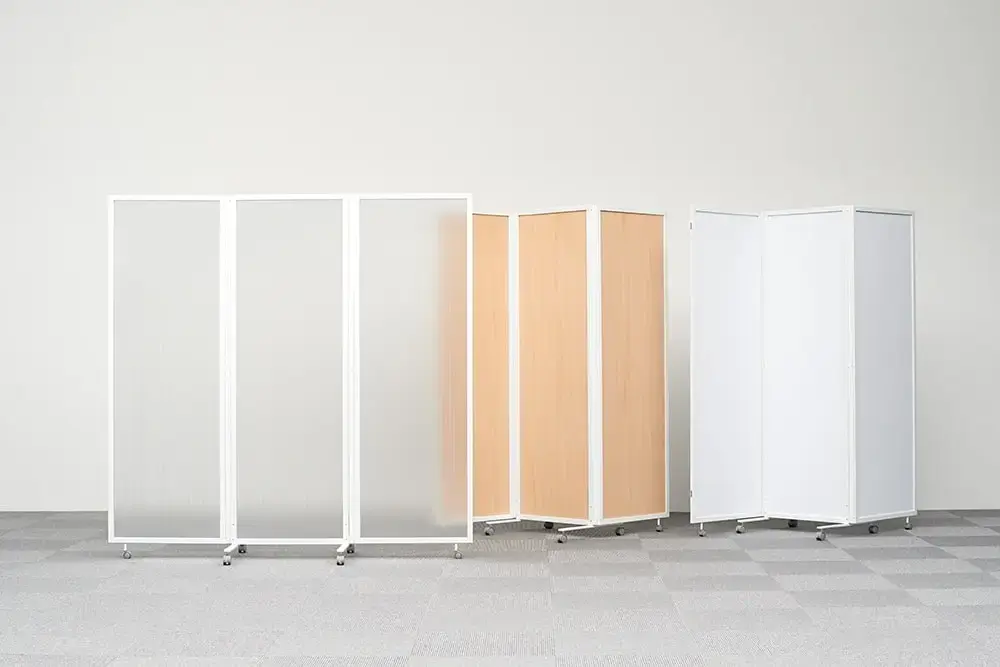 3連 折りたたみパーテーション Thredy カラー展開