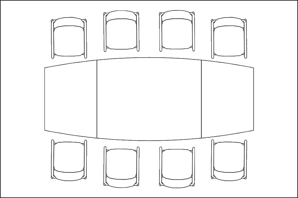 会議室のレイアウト 対面形式型（中規模）