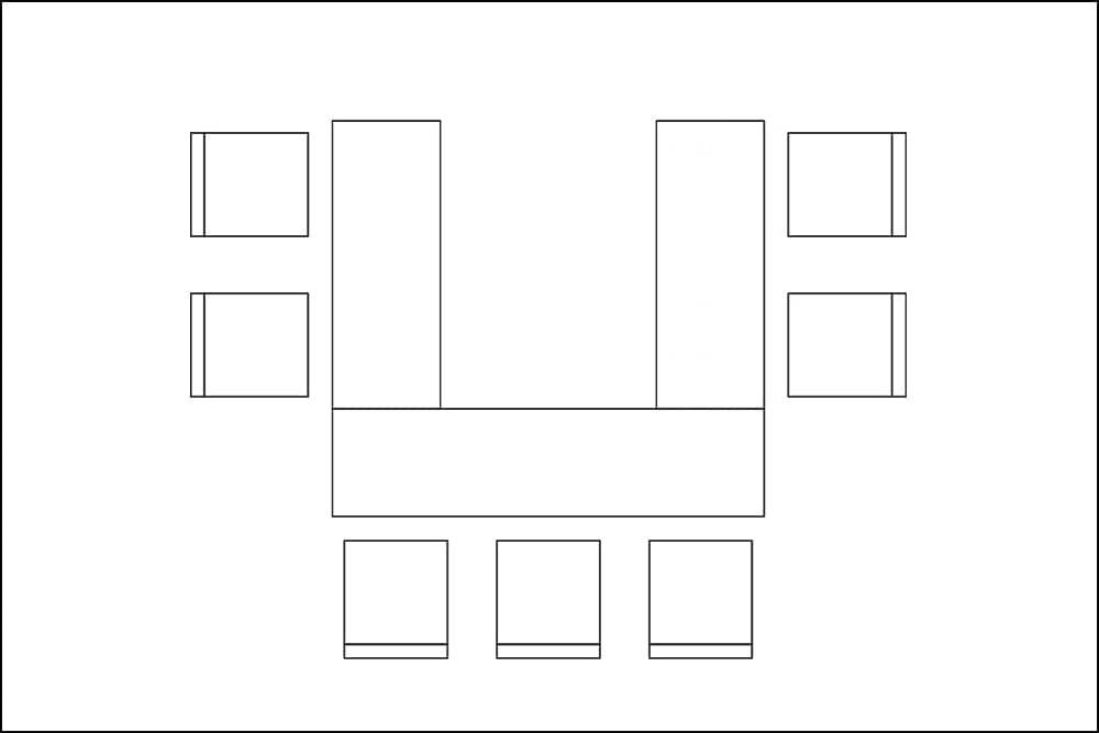 会議室のレイアウト コの字型