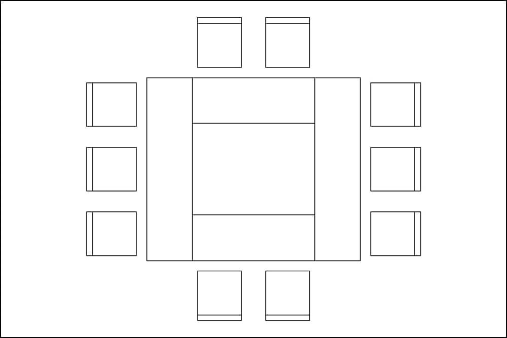 会議室のレイアウト ロの字型