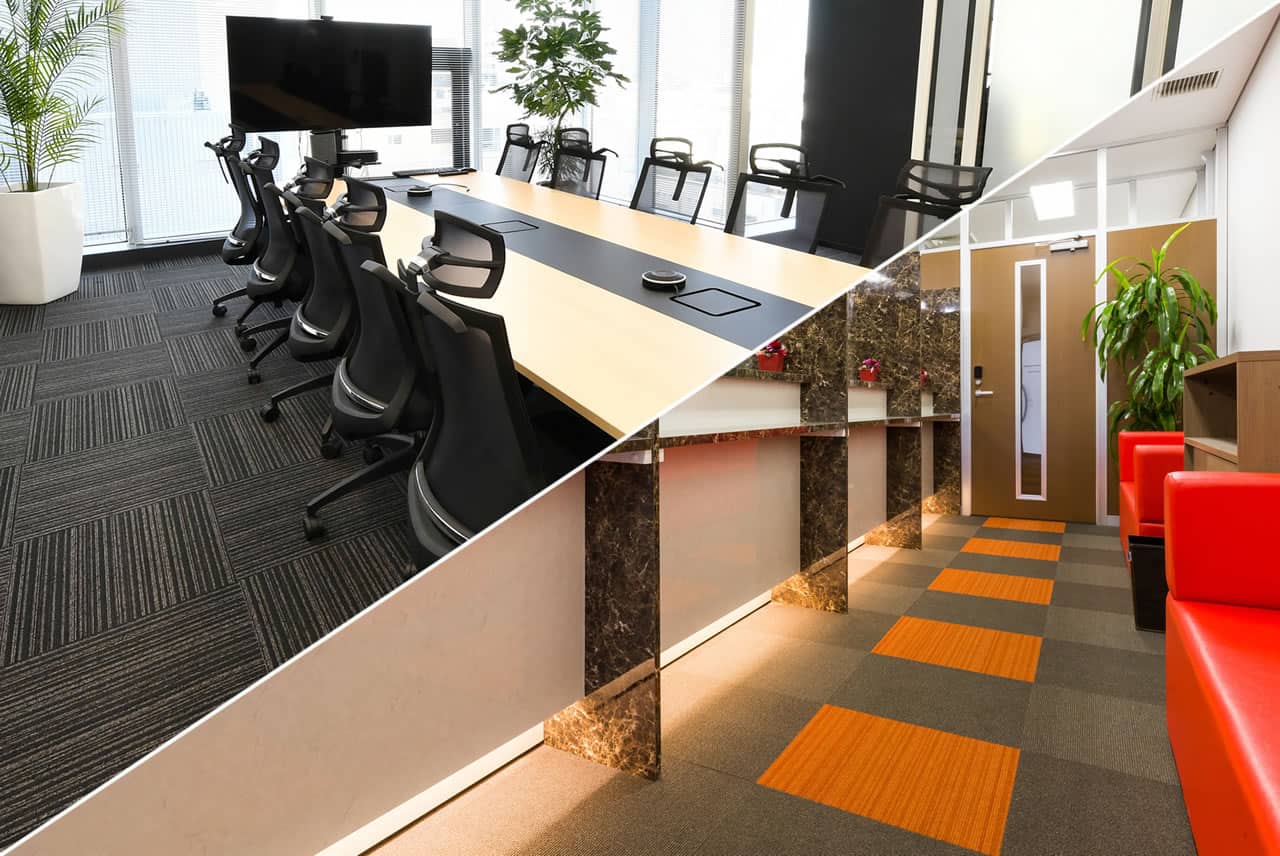 デザイン性のあるオフィス空間を実現するタイルカーペット