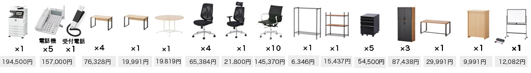 オフィス家具(木目調セットプラン)