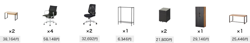 オフィス家具(木目調セットプラン)