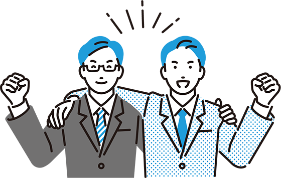 専門家がPCでサポートしているイラスト