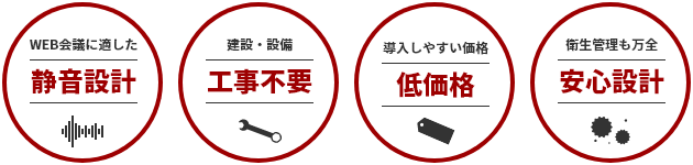 静音設計・工事不要・低価格・安心設計